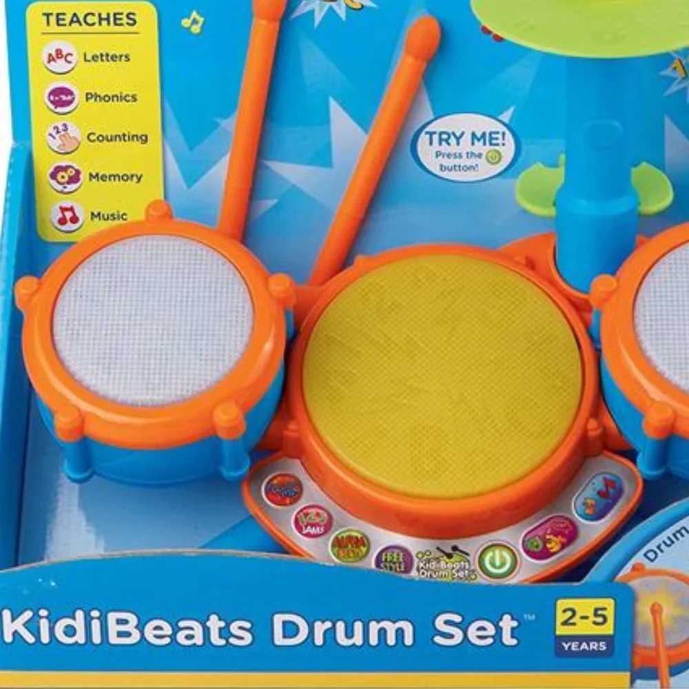 KidiBeats Kids Drum Set, Orange